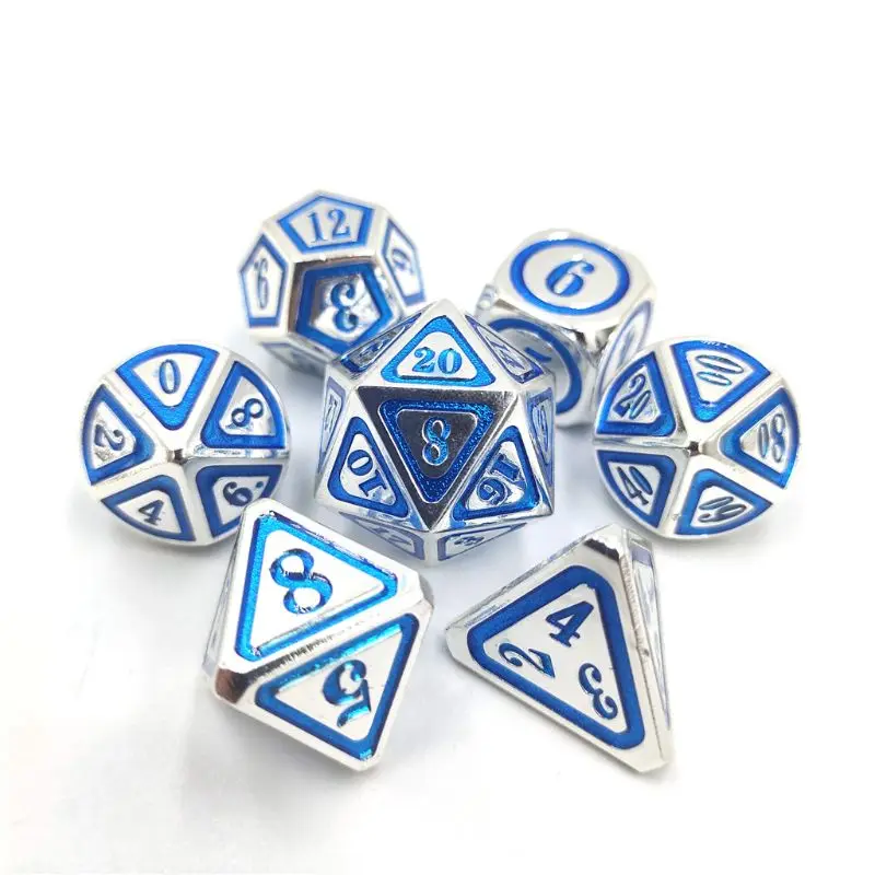 Новые металлические кости 7 шт./компл. RPG Dice D & настольная игра магический реквизит
