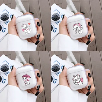 

Cartoon Marie Cats Soft Case For Apple Airpods 2 Luxury Transparent Bluetooth Earphone Cover Silicone Headset Box For Airpods 1