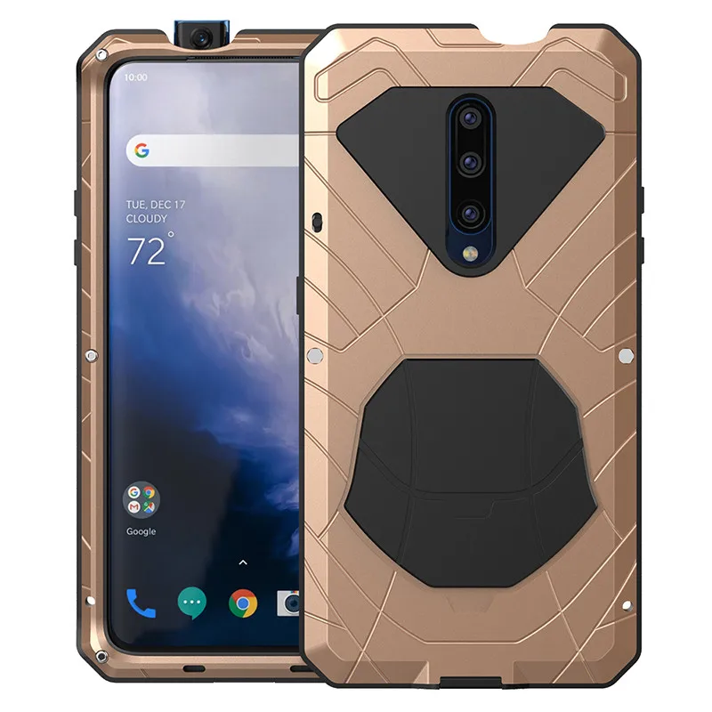 Для Oneplus7 Pro Чехол для телефона сверхмощная защита Броня металлический чехол для Oneplus 7 анти-осень алюминиевый полный защитный кожух - Цвет: gold