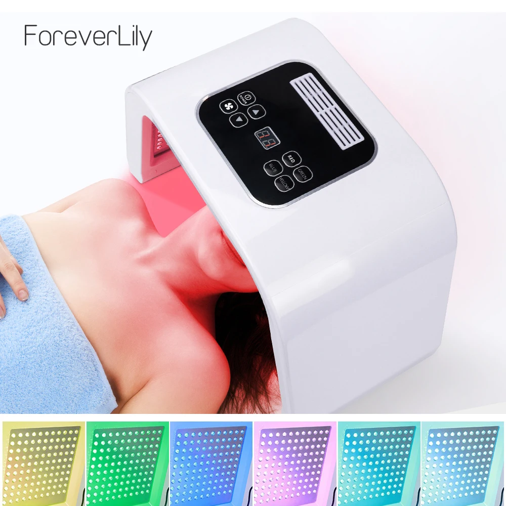 Cheap 7 Colors PDF Led Light Therapy LED Mask Skin Rejuvenation Photon Device Spa Acne Remover Anti Wrinkle Red Led Light Treatment