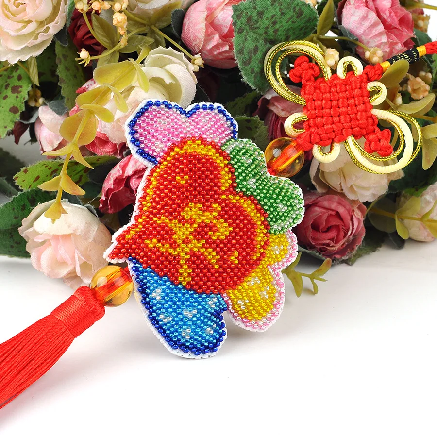 

Car Key Chain Accessories Stamped Crafts DIY Printed Cross-Stitching-Kit Embroidery Stich-Bead Needlework 088