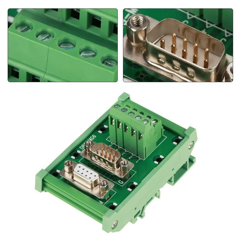 DB9-MG6 DIN рейку интерфейс модуль мужской/женский разъем Breakout Board