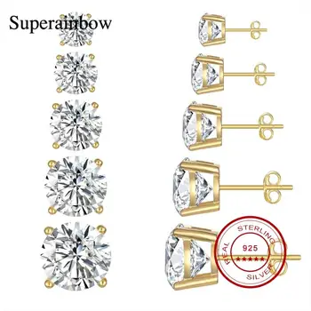 

SUPERAINBOW Popular Style Sterling Silver 925 High Quality Zircon Stone White Luxury Daily Wear Silver Earrings Jewelry SR-E219