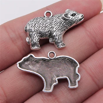 

WYSIWYG 5pcs Antique Silver Color 19x30mm Bear Charms Pendant For Jewelry Making Diy Jewelry Findings