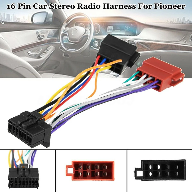 

Car Stereo Radio ISO Wiring Harness Connector Cable 16 Pin for Pioneer 2003-on