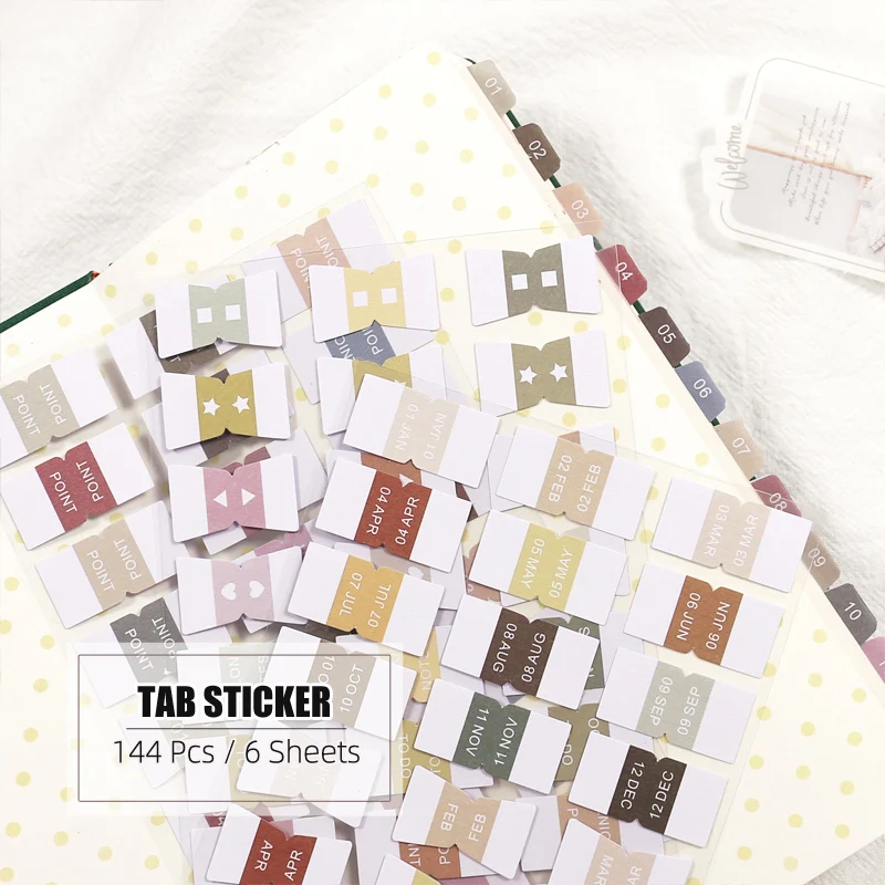 

MyPretties 144 Pcs Functional Tab Stickers Planner Stickers Schedule Mark Bullet Journal Agenda Deco Stationery Stickers N.1320