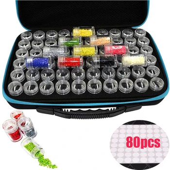 Ceny Nowe 60 Butelek Z Diamentowym Pudełko Do Malowania Skrzynka Narzędziowa Schowek Bagażnik Uchwyt Torebka Na Zamek Projekt Odporny Na Wstrząsy I Trwały Prezent