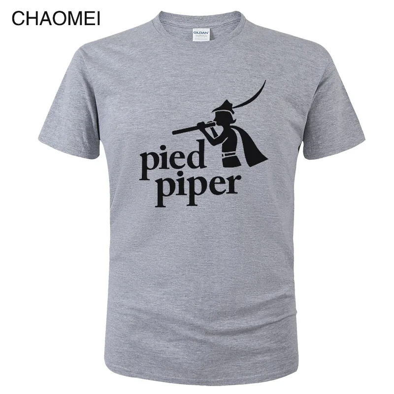 Летняя Хлопковая мужская футболка с принтом «Pied Piper», Мужская футболка унисекс, новые модные футболки с короткими рукавами, крутая футболка, Забавные футболки C15