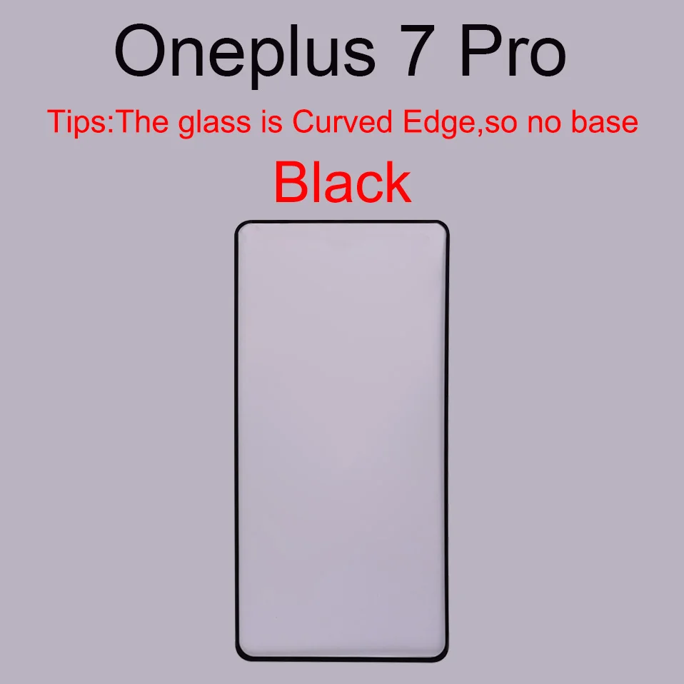 6D закаленное стекло для Oneplus 7t 7 Pro 6t 5t 6 5 Защита экрана Защитное стекло для One Plus Oneplus 7t 7 Pro 6t 5t 6 5 7pro - Цвет: 7 Pro Black