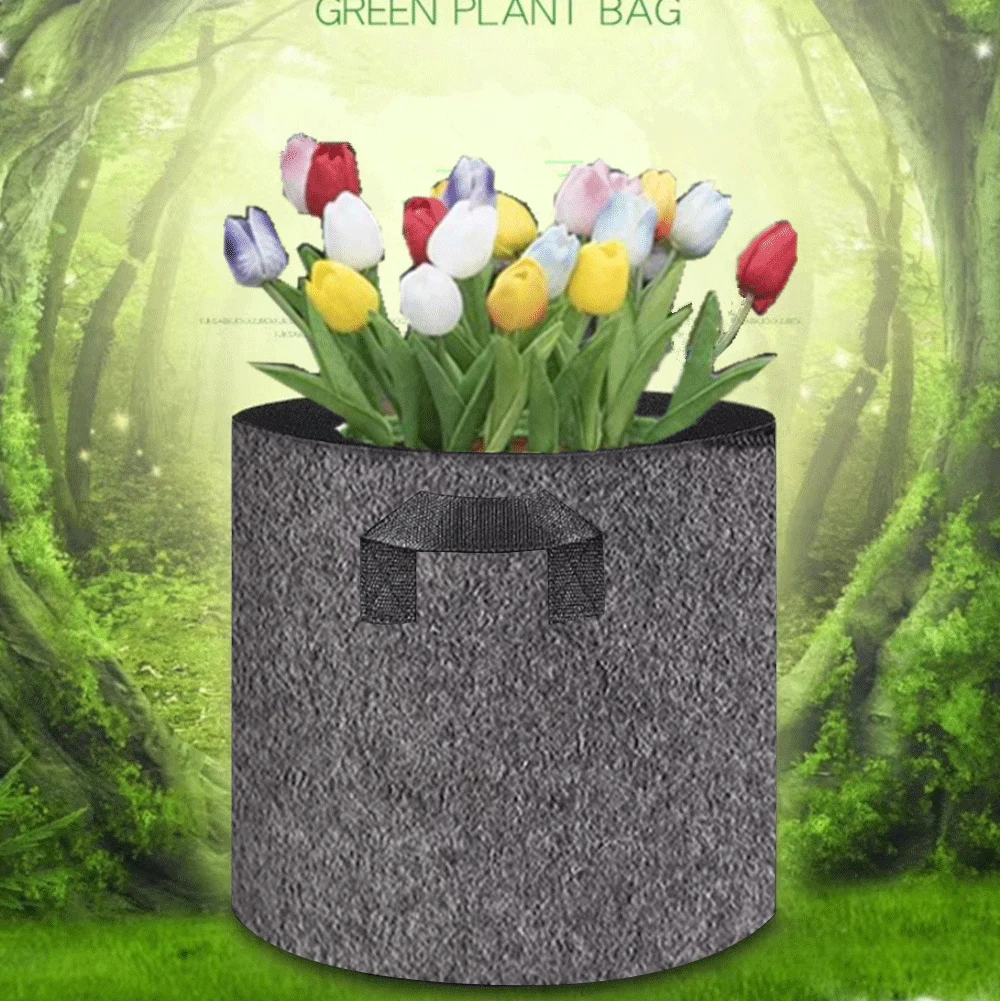 Planting bag black/brey potato fabric vegetable seedling  growing pot garden tools 1-15 gallon eco-friendly grow bag