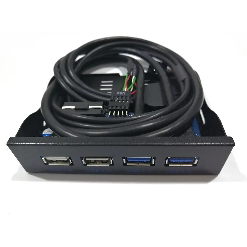 3,5 дюймов дискеты расширение Мобильная стойка для 2 USB 3,0 концентратор 19Pin+ 2 порта USB 2,0 9Pin порты Передняя панель для настольных ПК с винтами