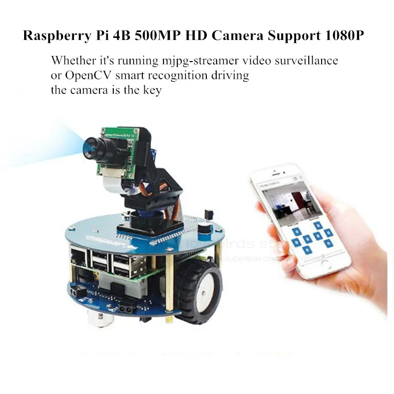Raspberry Pi 4B wifi видео интеллектуальное маленькое транспортное средство комбо и DIY Асса комплект