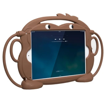 

Kids Shockproof Case For Ipad 9.7 2017 2018 Air 2 1 Pro 9.7 Children Cartoon Monkey Soft Silicone Protect Case Stand Cover(Brown