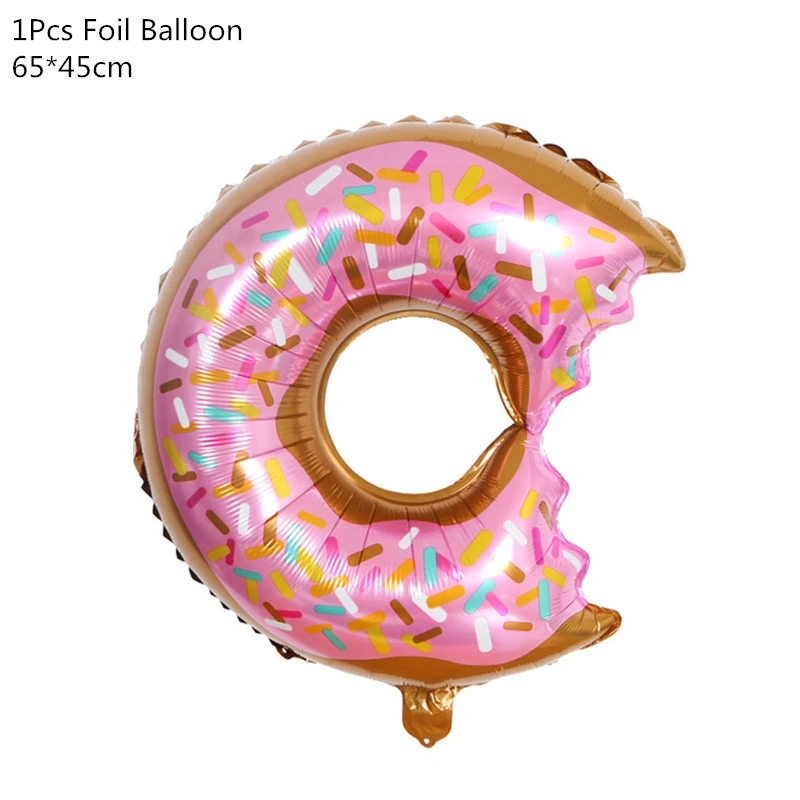 1Pcs Donut Balloon Пончик вечерние декоративные шары счастливый плакат "с днем рождения" детский душ ребенок 1-й декор для вечеринки в честь Дня Рождения пончик настенный стенд держатель - Цвет: 1Pcs Donut Balloon