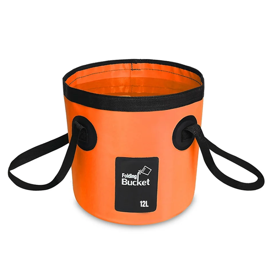 Orange 12L 12л/20л Открытый Складной Водонепроницаемый ведро для воды портативное ведро для рыбалки контейнер для воды Карп рыболовные аксессуары снасти - Цвет: Orange 12L