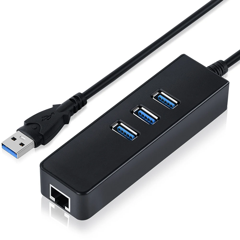Компьютерная LAN USB 3,0 сетевой адаптер для ноутбука, быстрая гигабитная Ethernet карта RJ45, стабильный концентратор, проводной, 3 порта, аксессуары