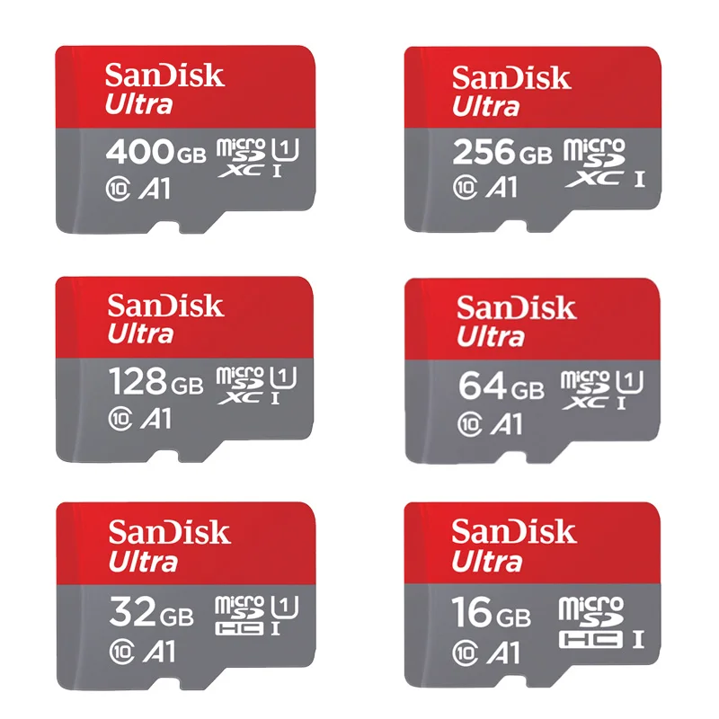 Флешка карта памяти SanDisk Micro sd card 400 ГБ, 256 ГБ, 200 ГБ, 128 ГБ, 64 ГБ, 32 ГБ, 16 ГБ, класс 10, флеш-карта Microsd, TF карта с кардридером, 2 в 1 флешки карта памяти micro sd карты микро сд сд карта карты памя