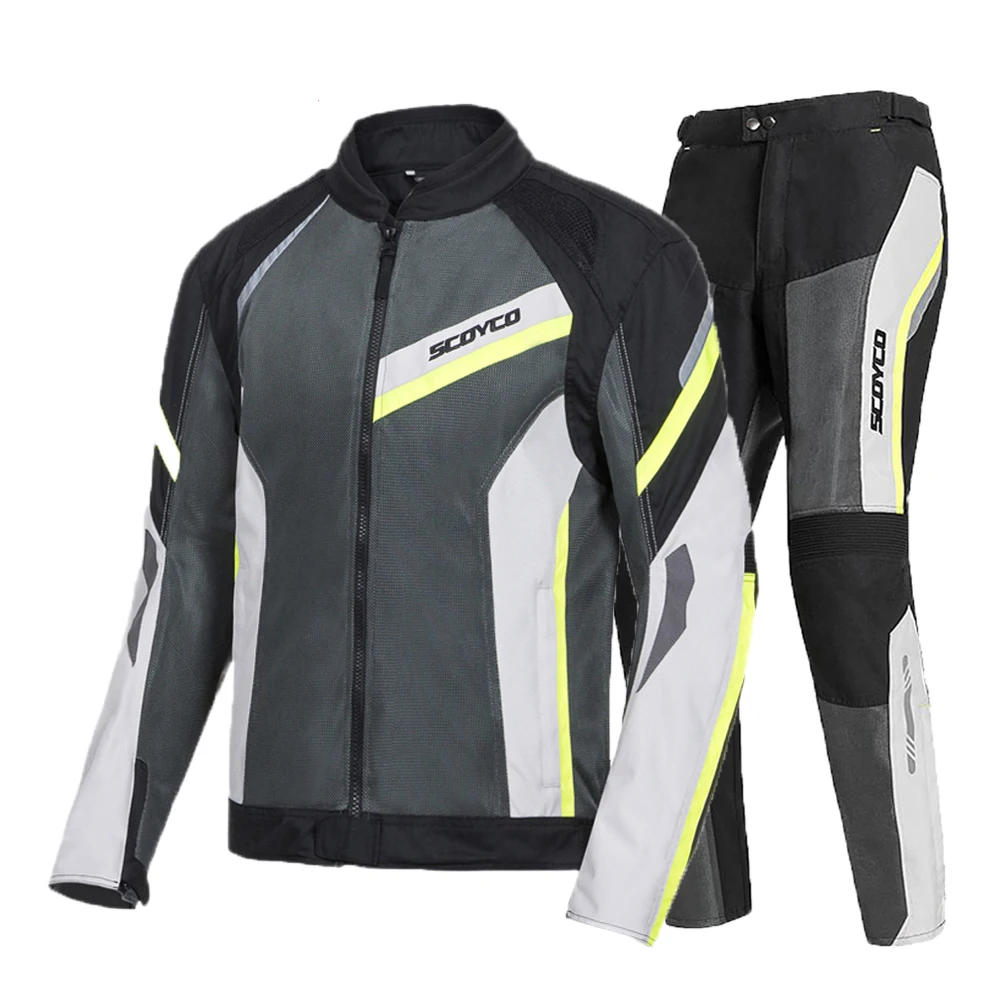 SCOYCO мотоциклетная куртка Лето байкерская куртка бронежилет светоотражающий, для мотокросса, гигроскопичный жакет для верховой езды гоночная защита для Для мужчин - Цвет: Yellow Suit