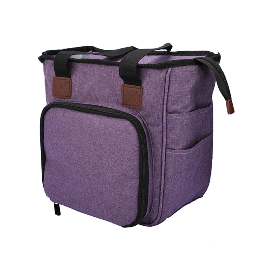 Переносная сумка для вязания шерстяных крючков для вязания крючком, сумка для хранения ниток, игл для шитья, органайзер, аксессуары для шитья - Цвет: Purple