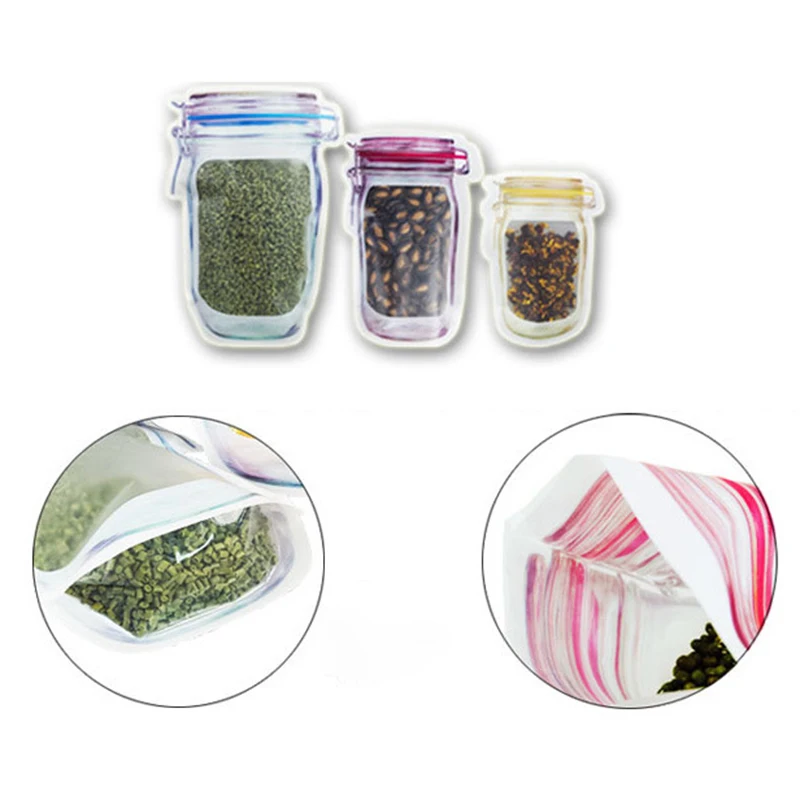 12 шт. Ziplock мешки герметичные многоразовые сумки закуски Еда Saver Чехлы смешанные Размеры сумок с застежкой-молнией для Еда или закуски