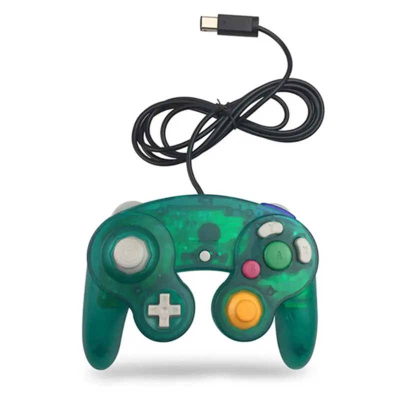 Зеленый Проводной контроллер для nintendo wii Gamecube GC одноточечная игровая вибрационная ручка - Цвет: Зеленый