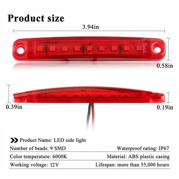 

IP67 Rock Lights PC Lens + ABS Housing 6Pcs Red 9-LED Bed Under Durable