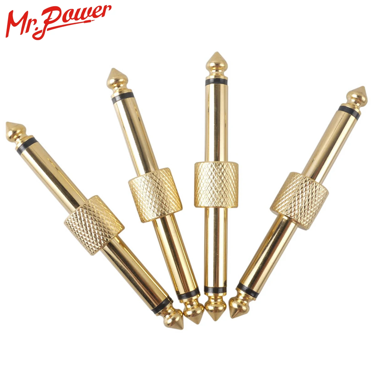 4pcs Effect Guitars Pedals Convert Instrument Jackjack Connector Gold