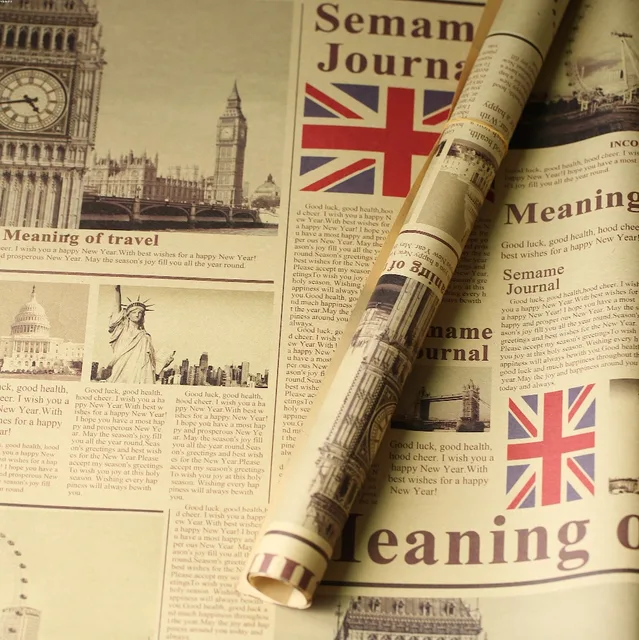 50*70cm Thicken Nostalgic Old English Newspaper European Vintage Style for Photo Props Ornaments Food Photography Background Mat England