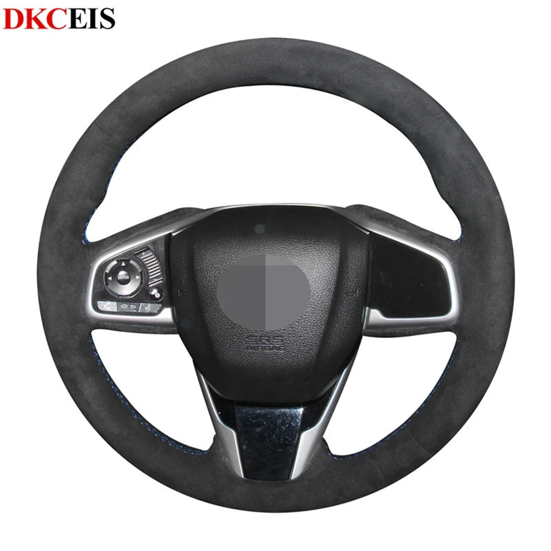 Сшитая вручную Черная мягкая замшевая искусственная кожа для Honda Civic 10 2016 2019