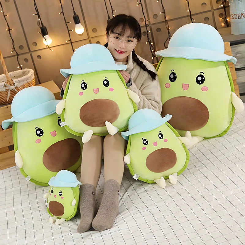 30-80 см гигантские мягкие игрушки авокадо Kawaii Плюшевые куклы авокадо, детская подушка для девочек, Мягкая кукла в форме фруктов, подушка против давления