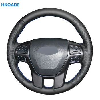 

Handsewing Black Non-slip Artificial Leather Car Steering Wheel Cover for Everest 2016 - 2019 Ford Ranger 2019 2018 2017 2016