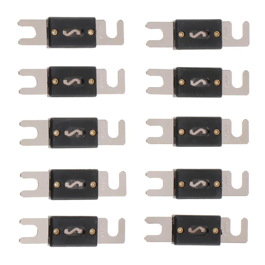 Pack Of 10 Nickel Plated Car ANL Blade Fuses Audio Electric Protection 100A | Автомобили и мотоциклы