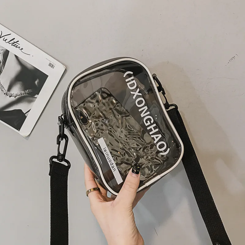 

MORI Series INS Bag Women's 2020 Summer New Style Jelly Transparent Korean-style Simple Shoulder Square Sling Bag