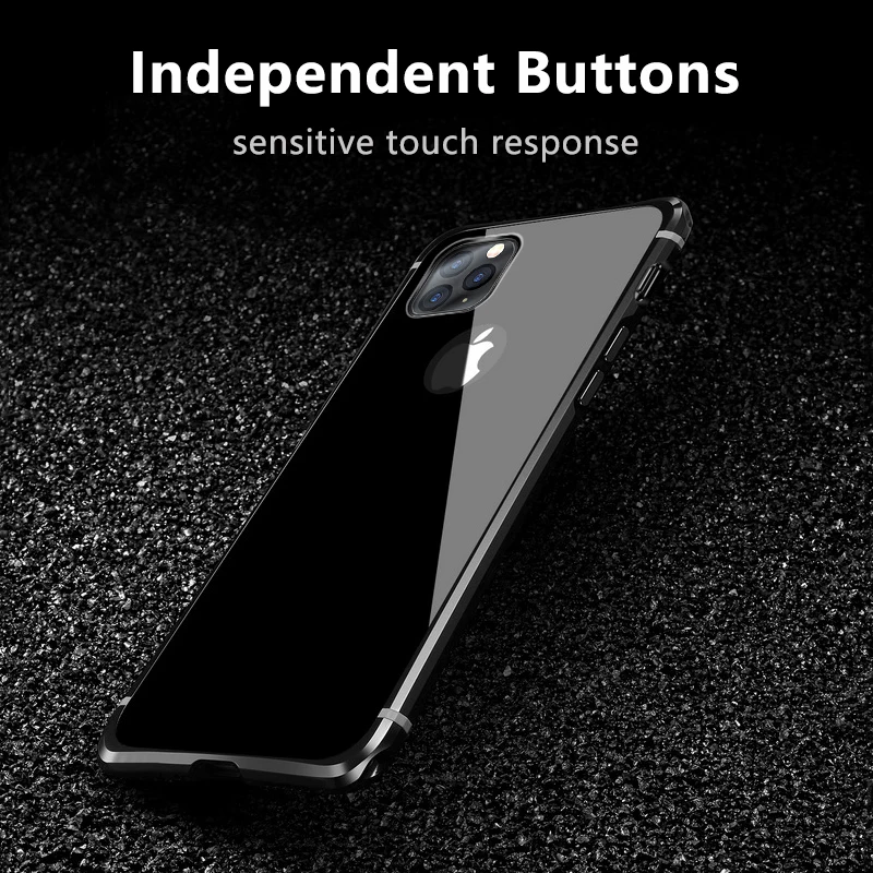 Для iPhone 11 Pro Max чехол Роскошный тонкий металлический алюминиевый сплав жесткий пластиковый гибридная Защитная Броня чехол для телефона iPhone 11