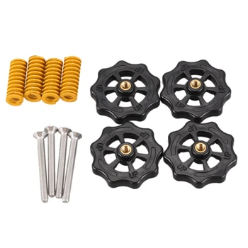 

4 Pieces Of Large Hand Twisted Conditioning Nut & 4 Pieces Of Hot Bed Lightly Loaded Die Molded Spring & 4 Pieces M4X35 Screw Fo