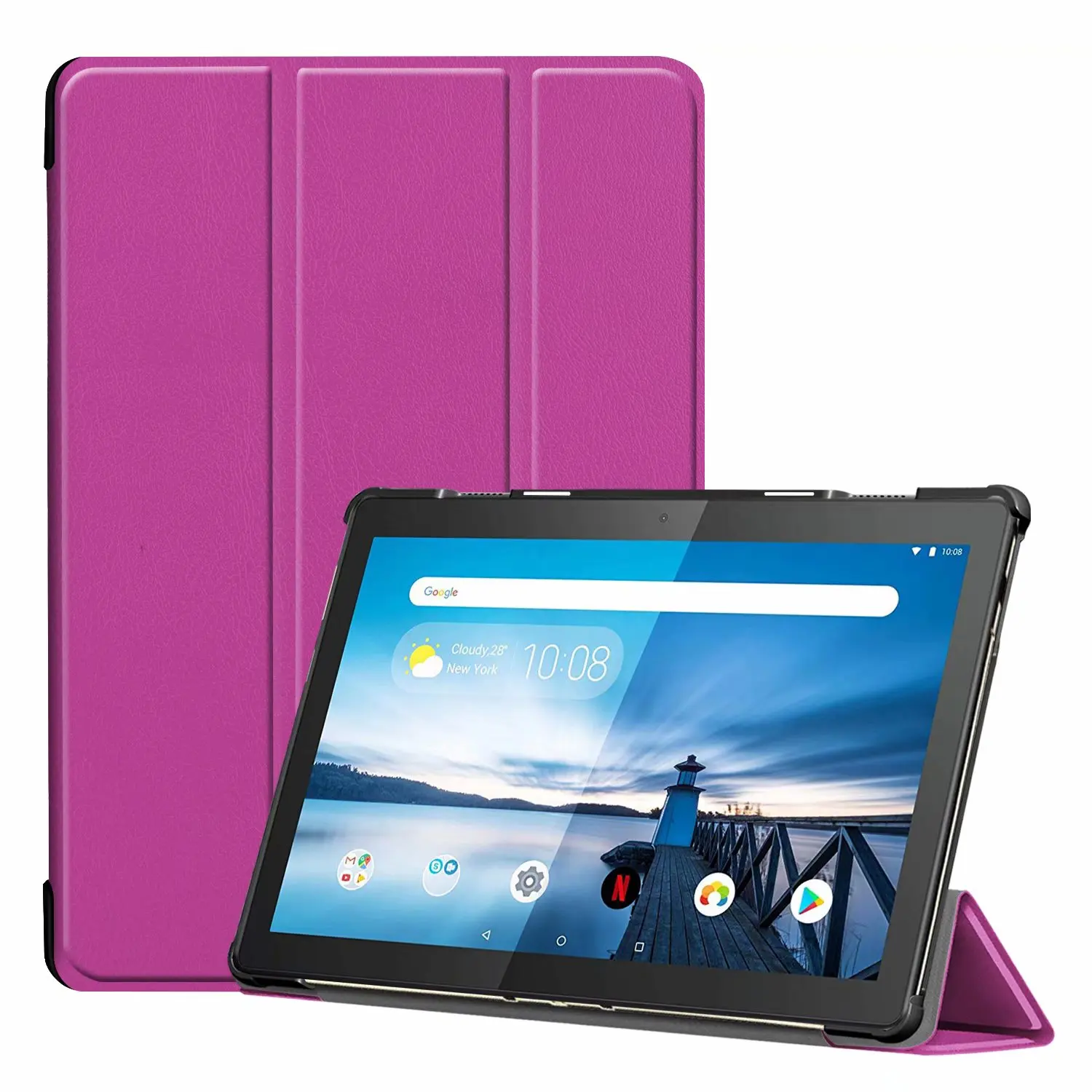 Новое поступление, тонкий жесткий чехол для lenovo Tab M10 TB-X605F, чехол для планшета, 3 сложения, Магнитный чехол-подставка для M10 X605, 10,1 дюйма