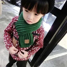 Новинка; модный детский вязаный однотонный шарф; Утепленные зимние шейные шарфы для мальчиков и девочек; FDM