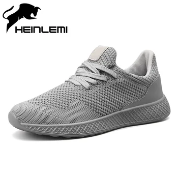 

HEINLEMI Air Mesh Breathable Lace Up Solid Men Trainers Shoes Outdoor Walking Casual Sneakers for Men Sapato Masculino Krasovki