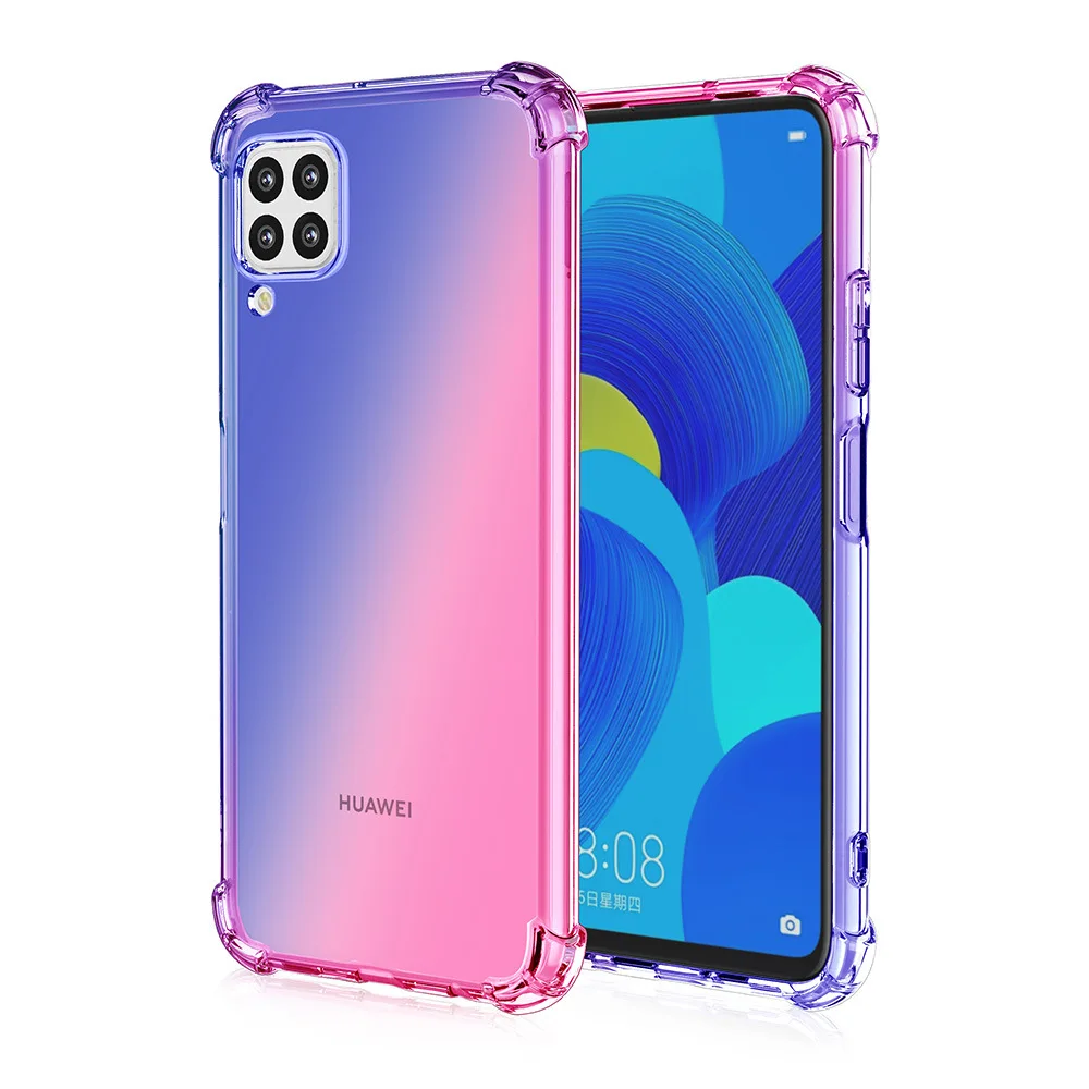 Градиентный чехол для huawei nova 6 SE для huawei nova 6 mate 30 pro, силиконовый мягкий кристально чистый защитный чехол из ТПУ с четырьмя углами