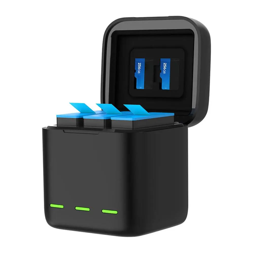 TELESIN For GoPro Hero 9 Black Dual Double Channel Battery Charger LCD