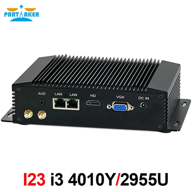 PARTAKER Industrial PC Mini PC Windows/Linux I3 4005U 2 COM 8G RAM 128G SSD  I3