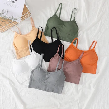 

UMKA Frauen Crop Top Nahtlose Unterwäsche Weibliche Crop Tops Sexy Dessous Dessous Mit Abnehmbare Gepolsterte Leibchen Femme