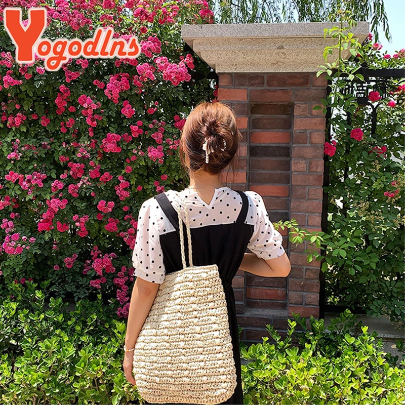 Summer Large Capacity Straw Bag Women Handmade Woven Totes Bag Bohemia Beach Handbag Travel Shoulder Bags Clutch Bolsa