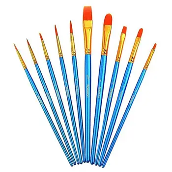 

10Pcs Paint Brush Set Nylon Hair Brush for Acrylic Painting Oil Watercolor Paint