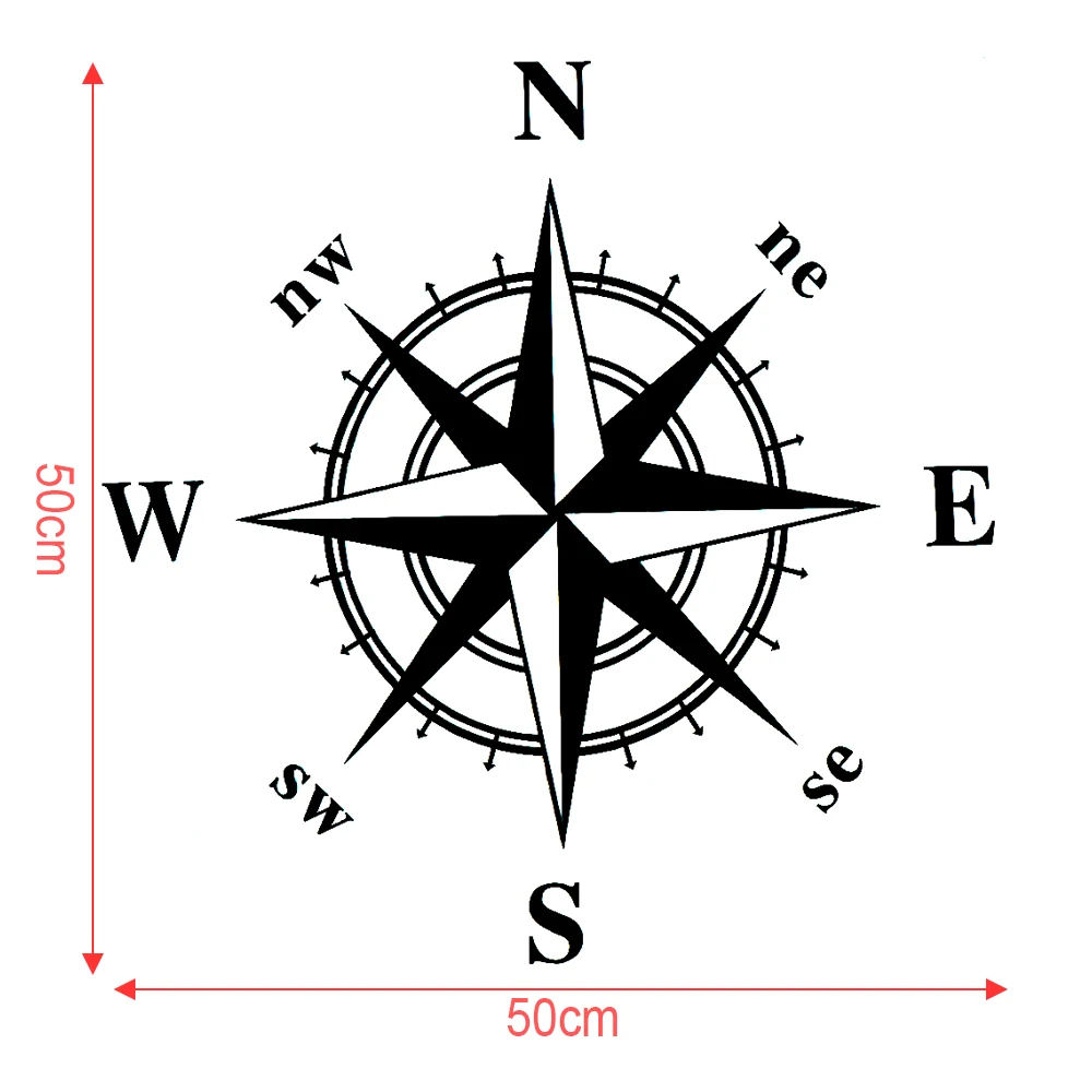 50x50 см ПВХ черный компас Тотем личность дверь автомобиля капот запасные наклейки