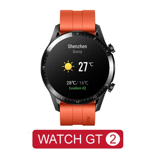 Оригинальные часы huawei GT2, умные часы, Bluetooth, умные часы, 5,1, 14 дней, срок службы батареи, телефонный звонок, частота сердечных сокращений для Android iOS - Цвет: Orange