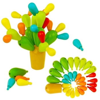 

New toys for Early Education Wooden Balancing Cactus Toy Removable Building Blocks for Baby Kids Developmental Intelligence Toy