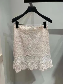 

19 Summer Solid Color Hollow Out Lace Half Body Skirt Lady Sweet Bag Hip Skirt J4339e 93135