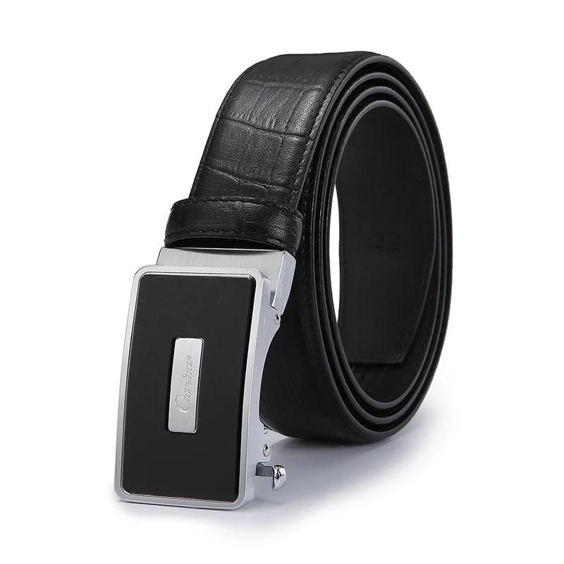 Luxury Brand men's belts Automatic Buckle Buckle Business Grain Leather Belt Men ceinture homme Riem pasek meski gürtel - Цвет: Belt  Only