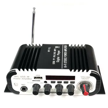 

Car Digital Audio Player Bluetooth Power Amplifier 2CH x 20W Hi-Fi Stereo BASS AMP with MIC Karaoke Reverberation HY-V11